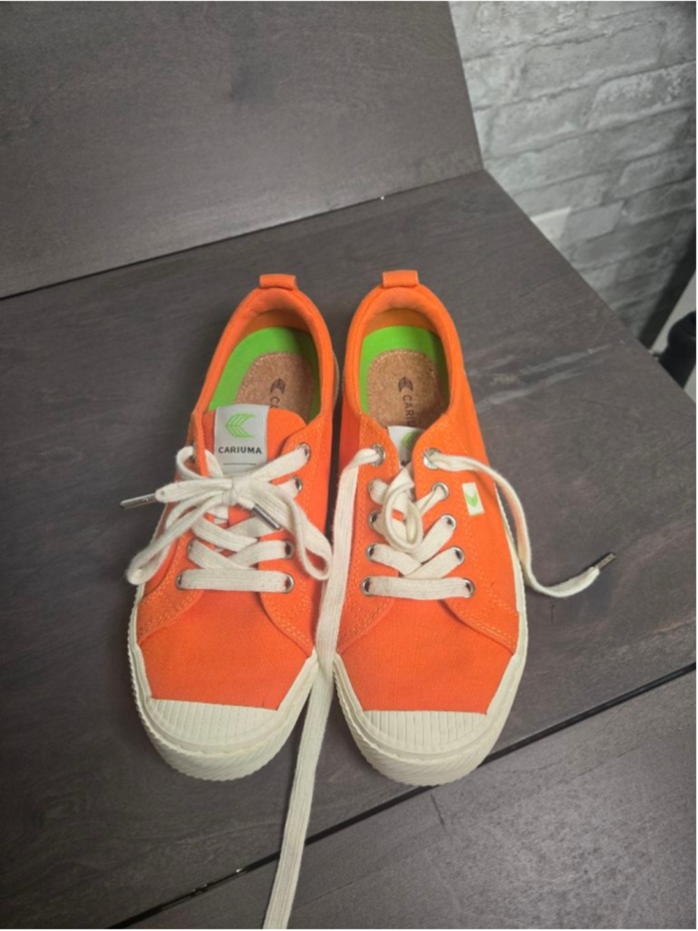 Women's Cariuma Orange Canvas Sneakers Size 8